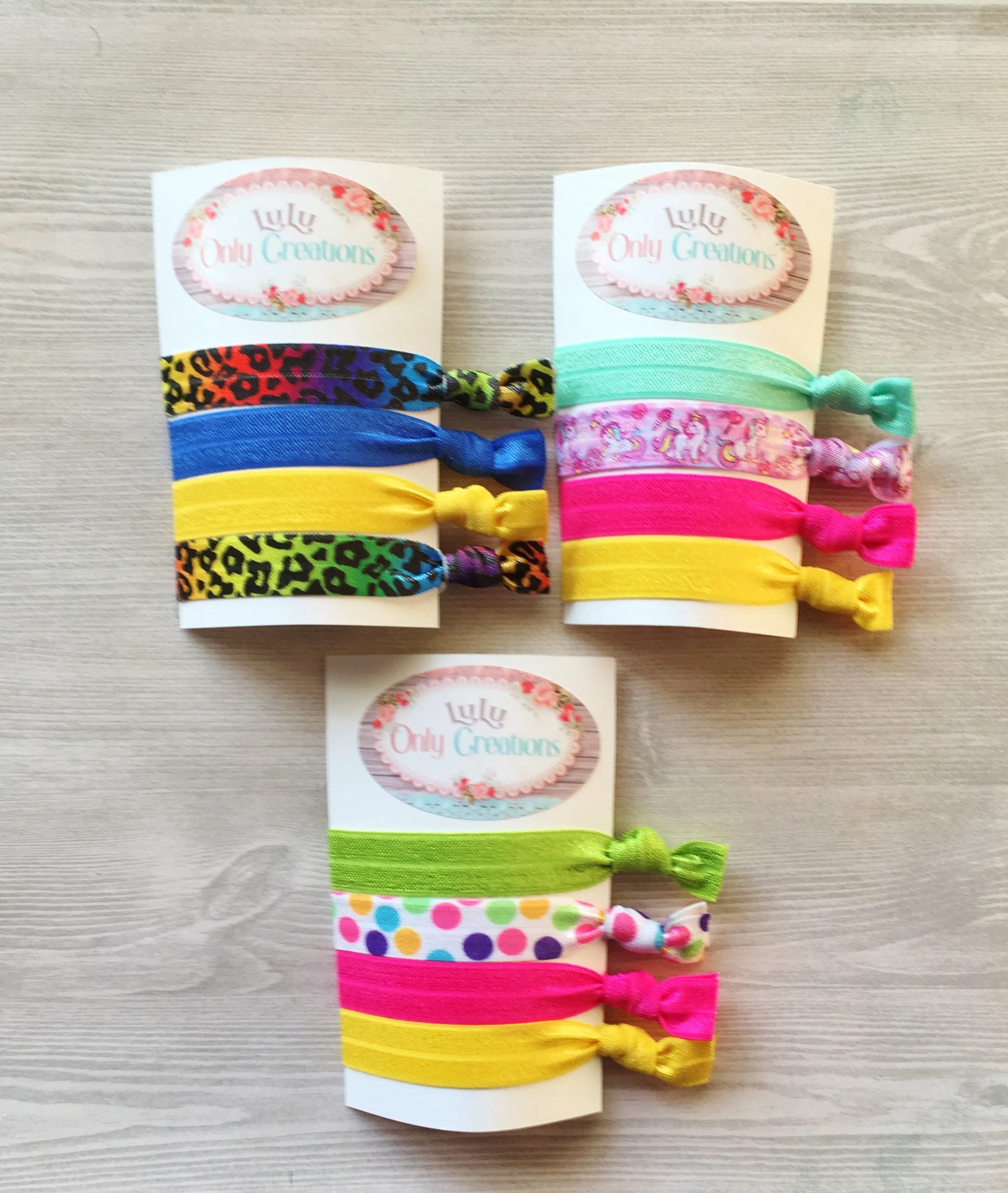 Unicorn and Rainbow Hair Ties