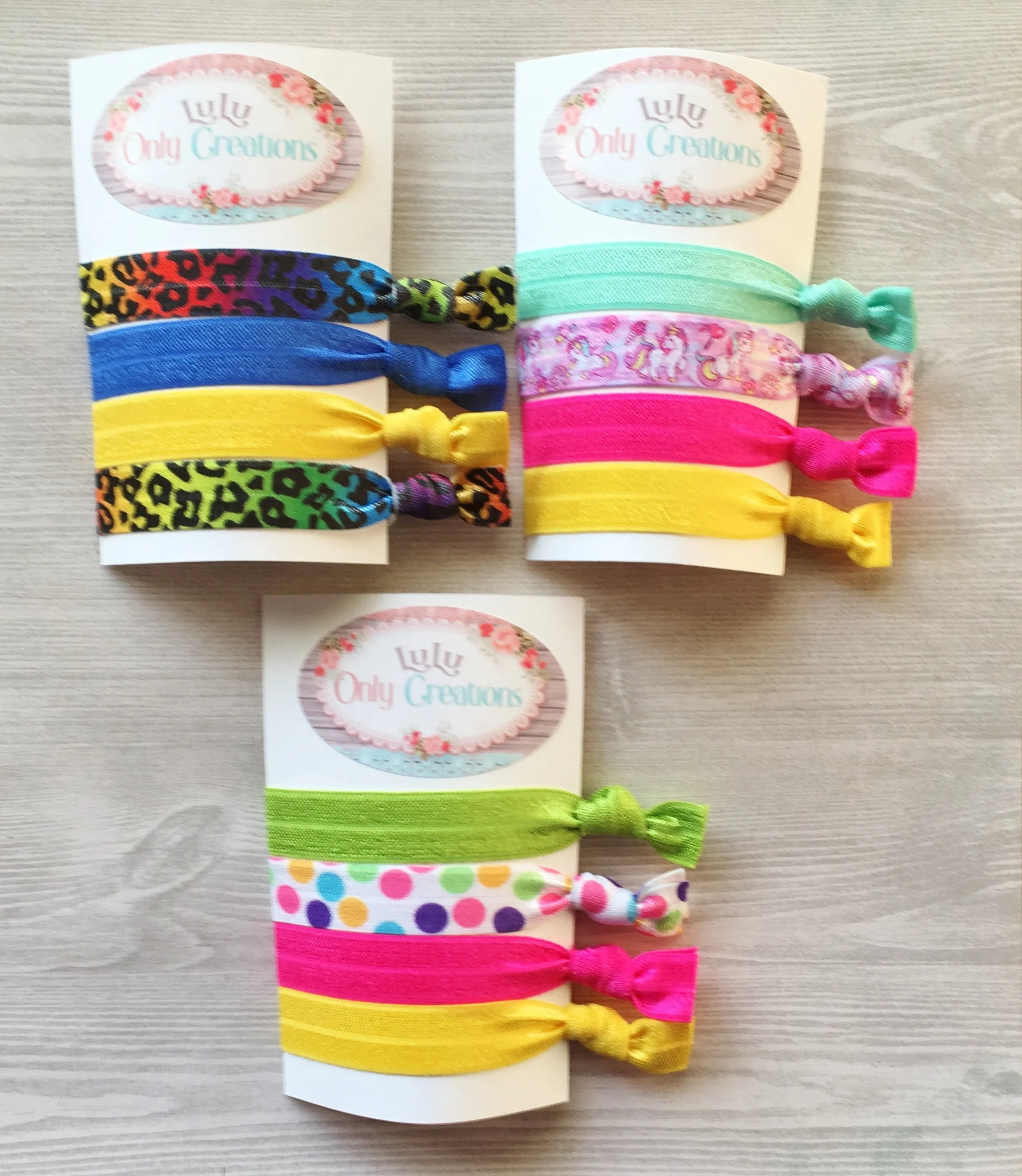 Unicorn and Rainbow Hair Ties