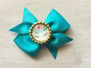 Unicorn Eye Lashes Hair Clip