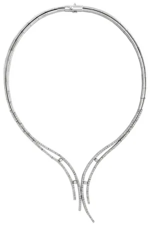 V SHAPE DIAMOND NECKLACE 14K GOLD (4 CTW)