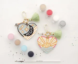 Valentines day craft, Diy painting kit, Keychain Painting Kit, Galentines day craft, Heart keychain, Kids craft kit, Custom painting kit,