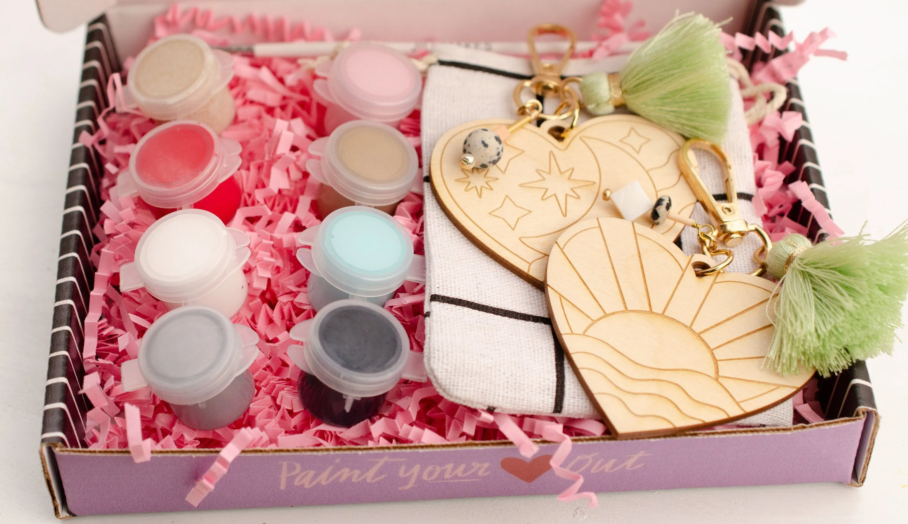 Valentines day craft, Diy painting kit, Keychain Painting Kit, Galentines day craft, Heart keychain, Kids craft kit, Custom painting kit,