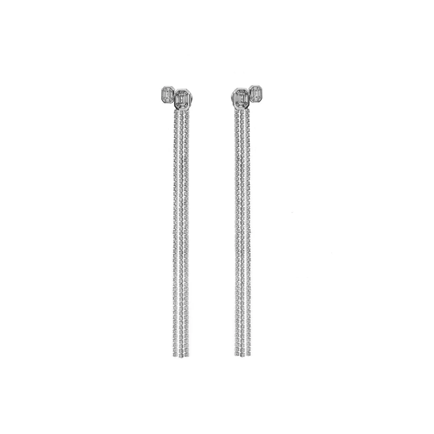 Venus Duplex Illusion 3-line Long Earrings