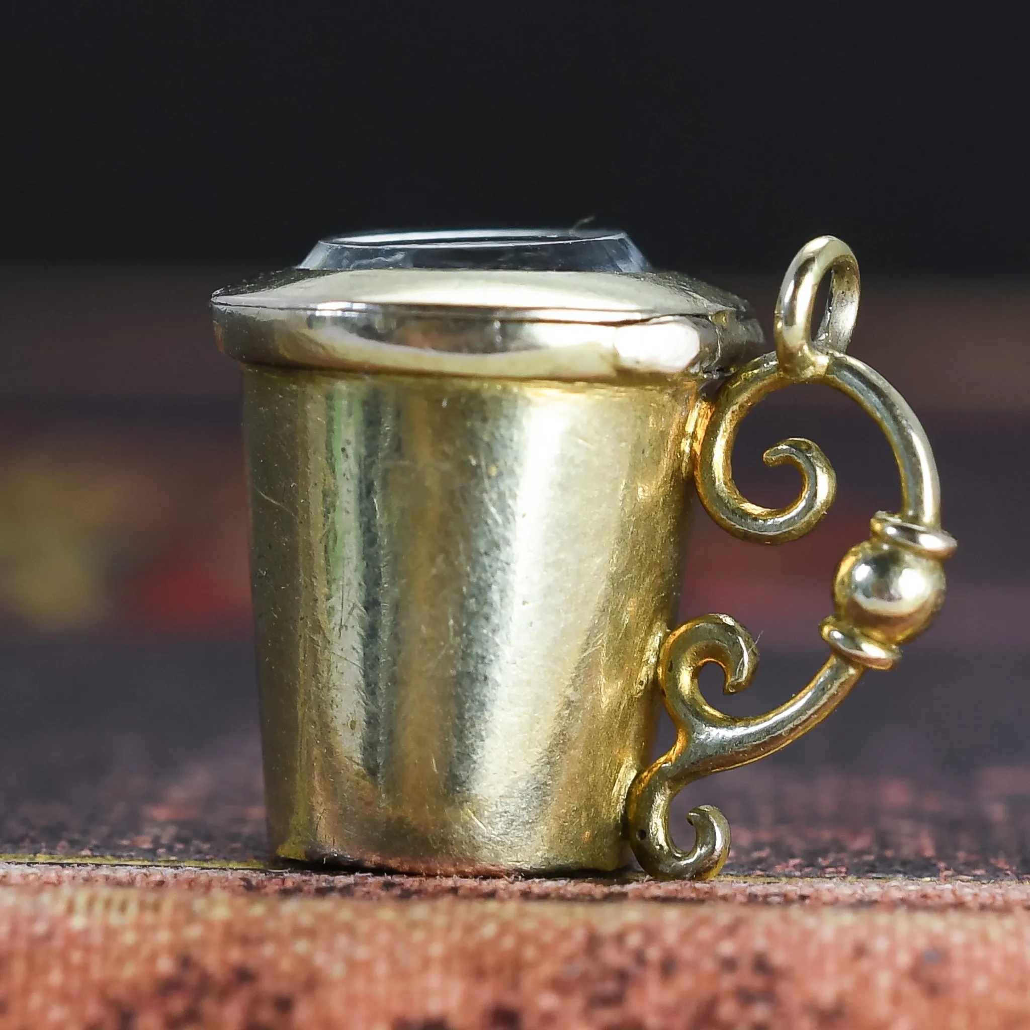 Victorian Ruby, Emerald & Diamond Trefoil Tankard Charm