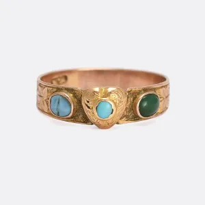 Victorian Turquoise Heart Locket ring