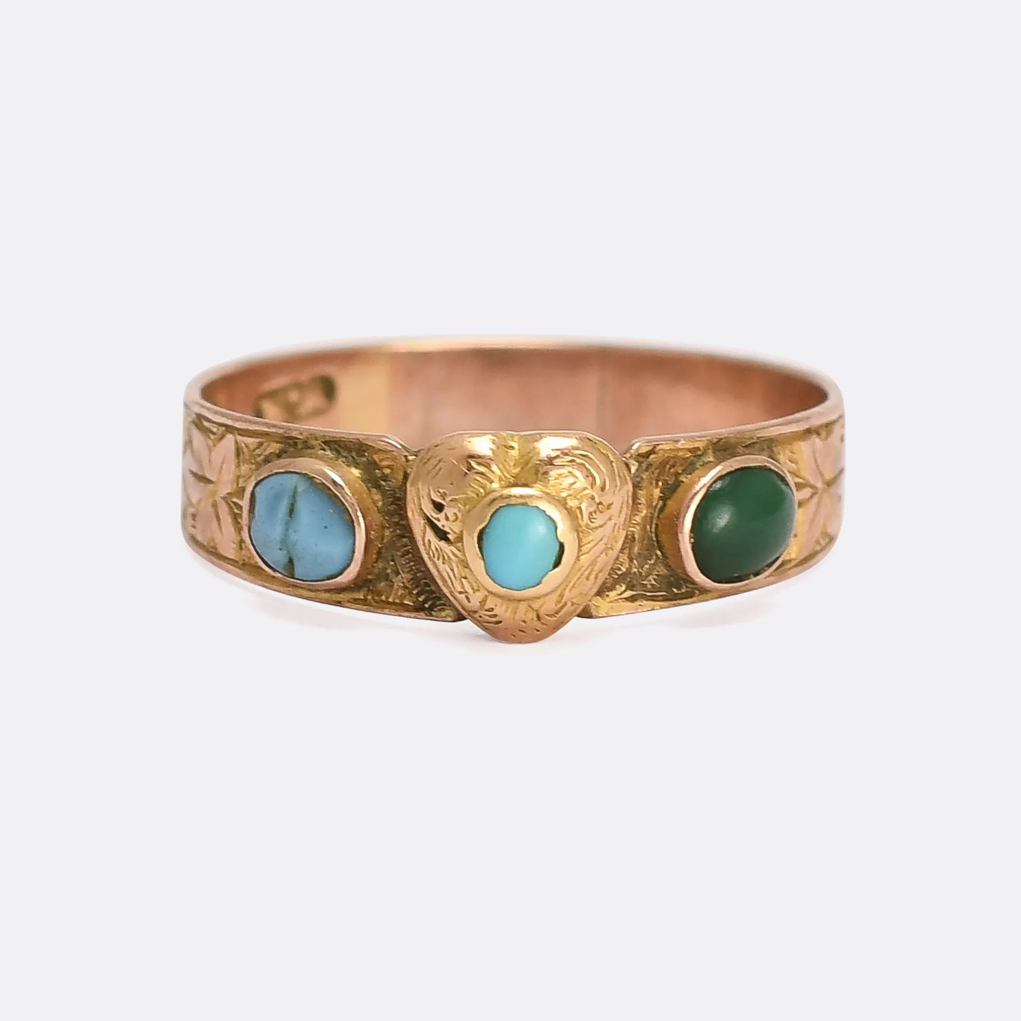 Victorian Turquoise Heart Locket ring