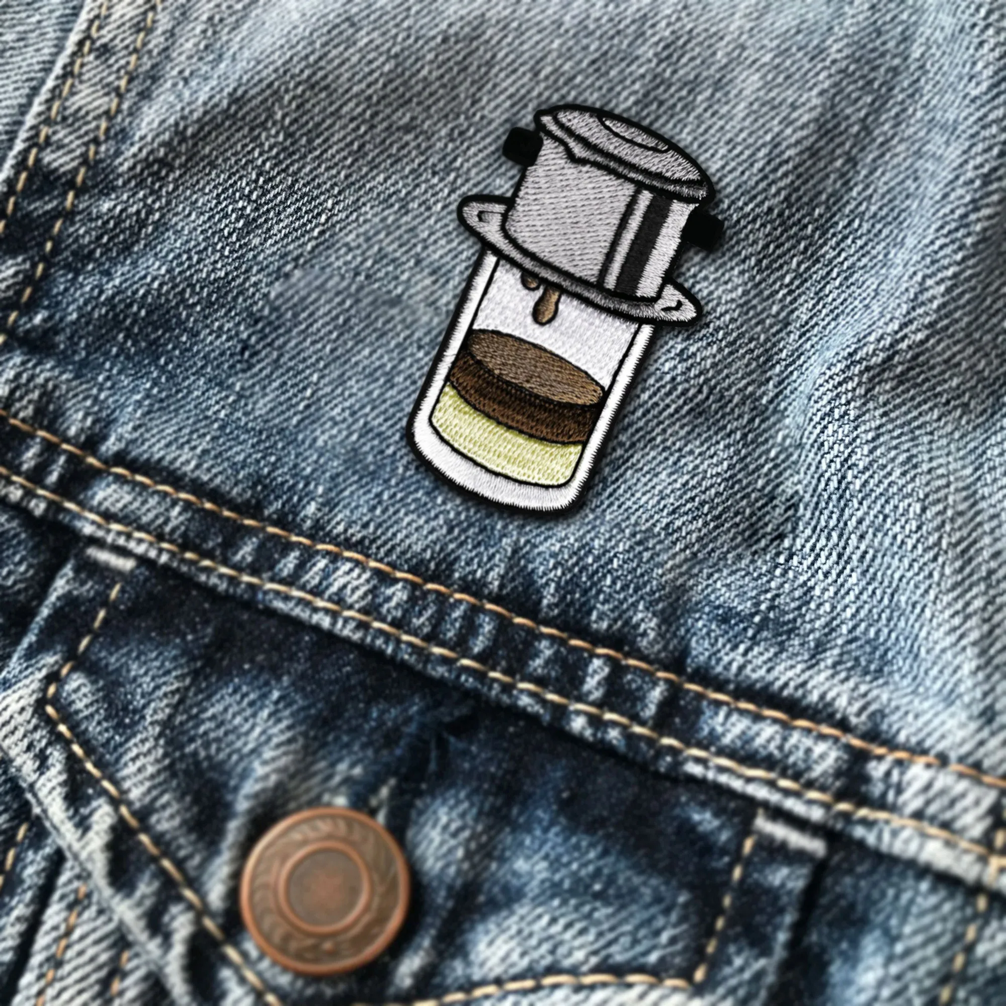Vietnam: Vietnamese Ice Coffee (Cafe Sua Da) Iron On Patch
