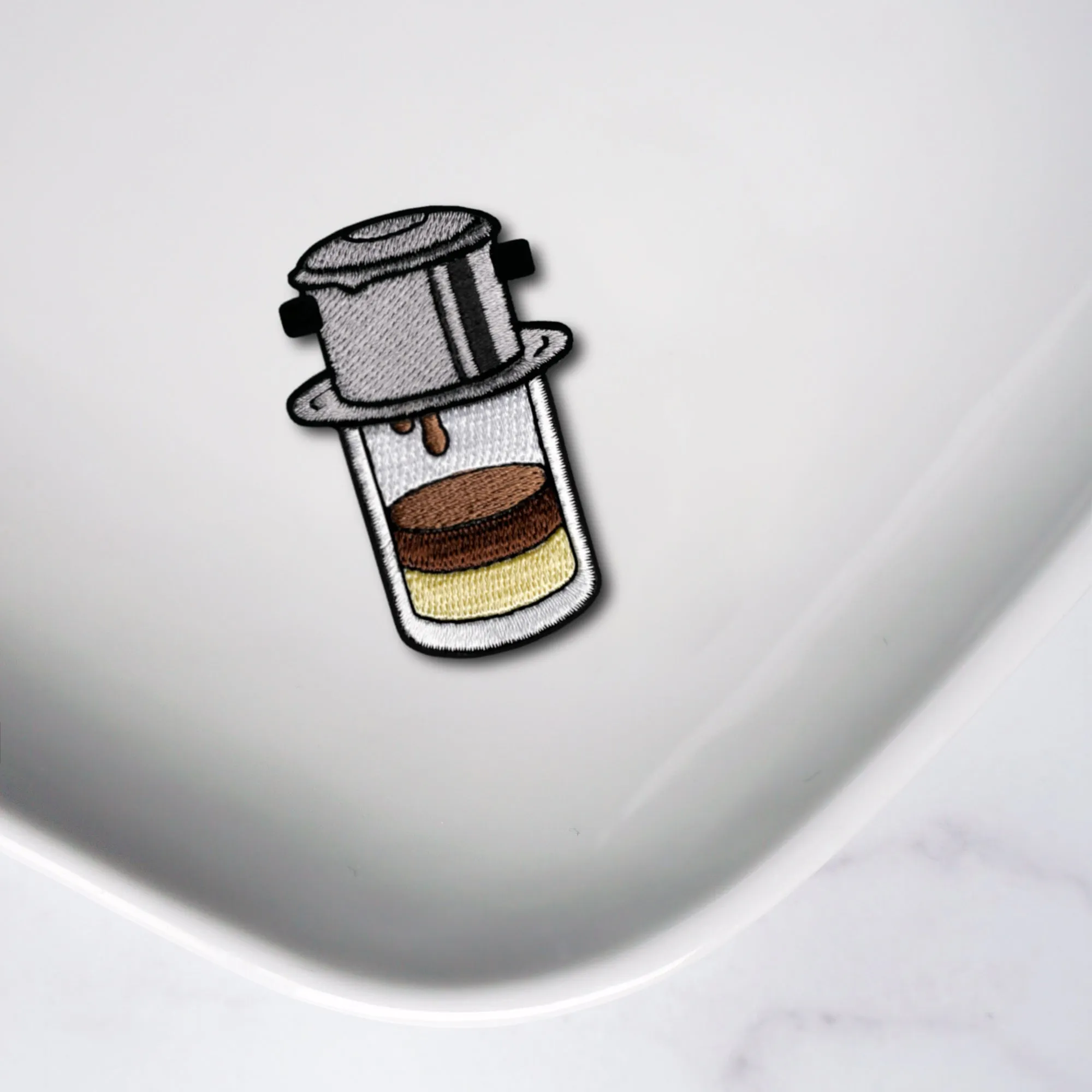 Vietnam: Vietnamese Ice Coffee (Cafe Sua Da) Iron On Patch