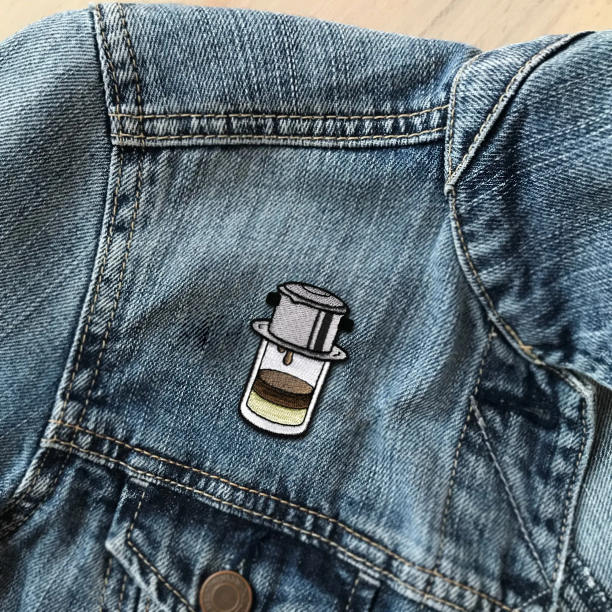 Vietnam: Vietnamese Ice Coffee (Cafe Sua Da) Iron On Patch