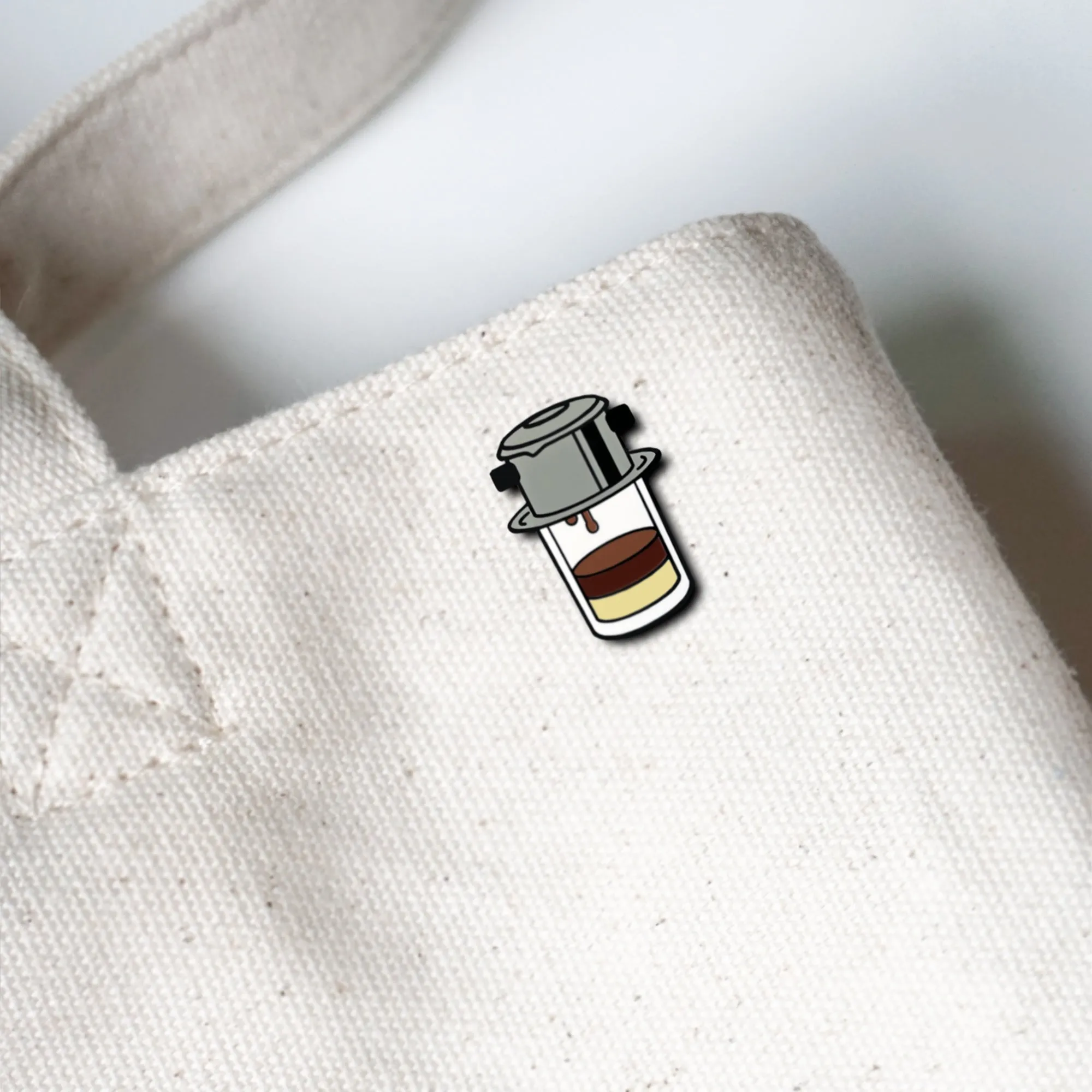 Vietnam: Vietnamese Ice Coffee (Cafe Sua Da) Lapel Enamel Pin