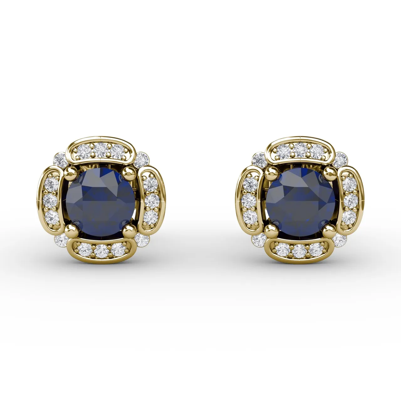 Vintage Channel Setting Stud Earrings