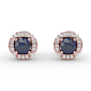 Vintage Channel Setting Stud Earrings