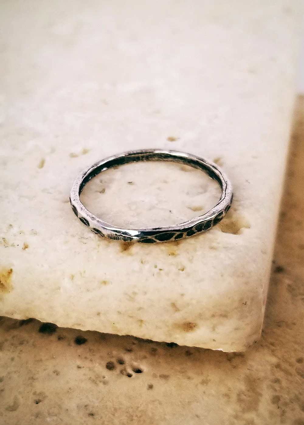 Vintage Hammered Stacker Ring