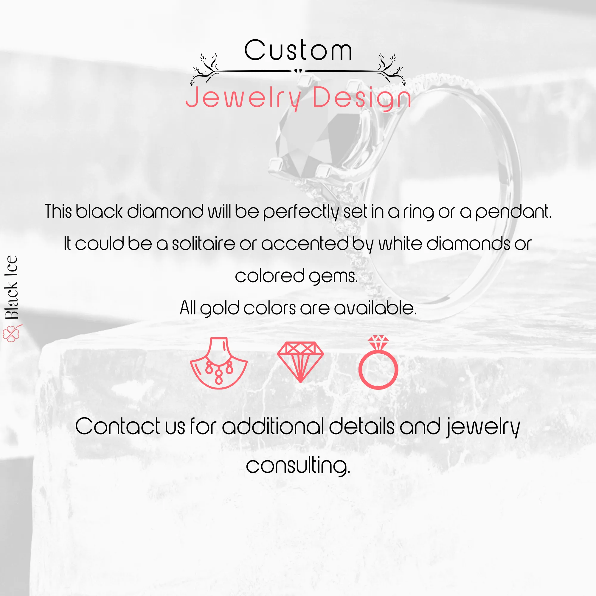 Void Natural Black Diamond Alternative Pendant with a Yellow Necklace