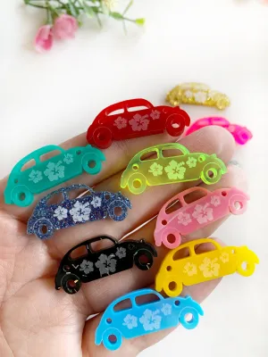 Volkswagen escarabajo con amapola  / 8 Pieces, 25mm