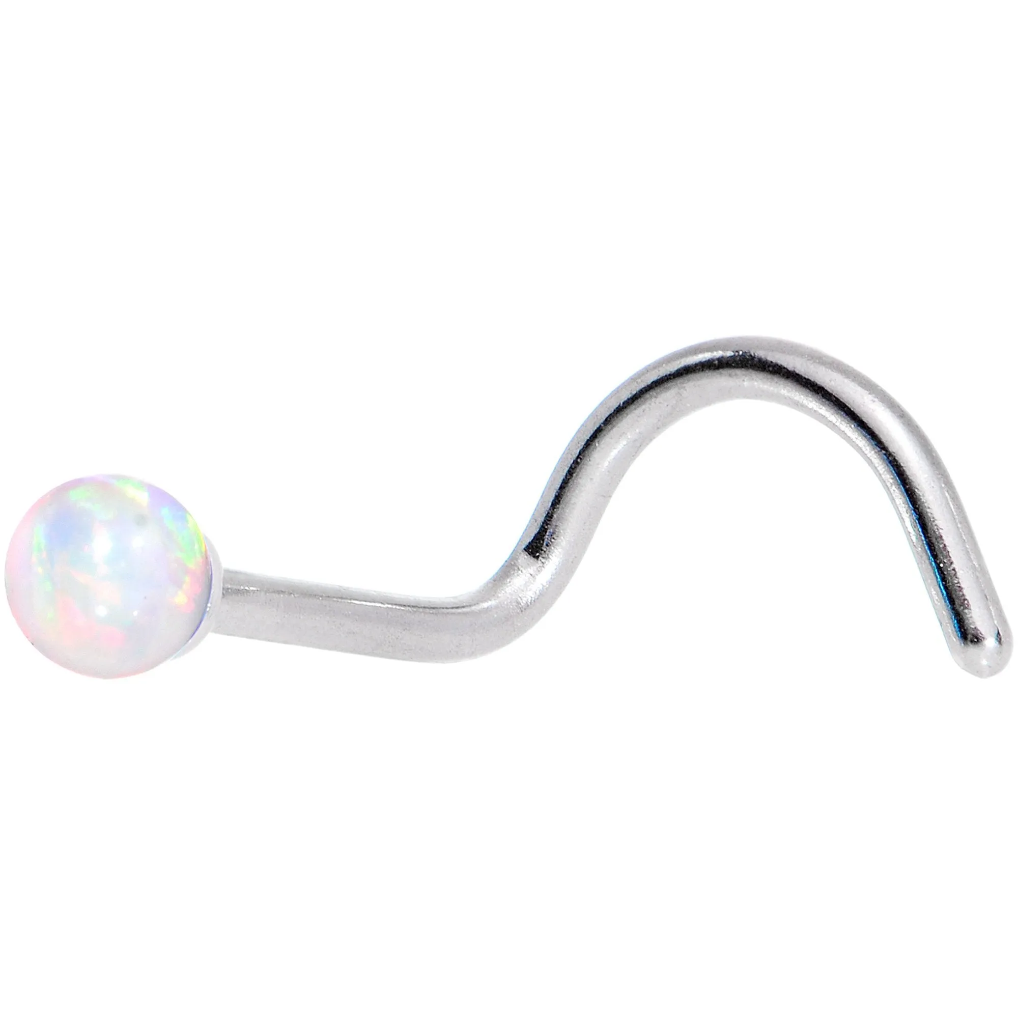 White 2.5mm Synthetic Opal Ball Anodized Left Nose Screw 4 Pack Set