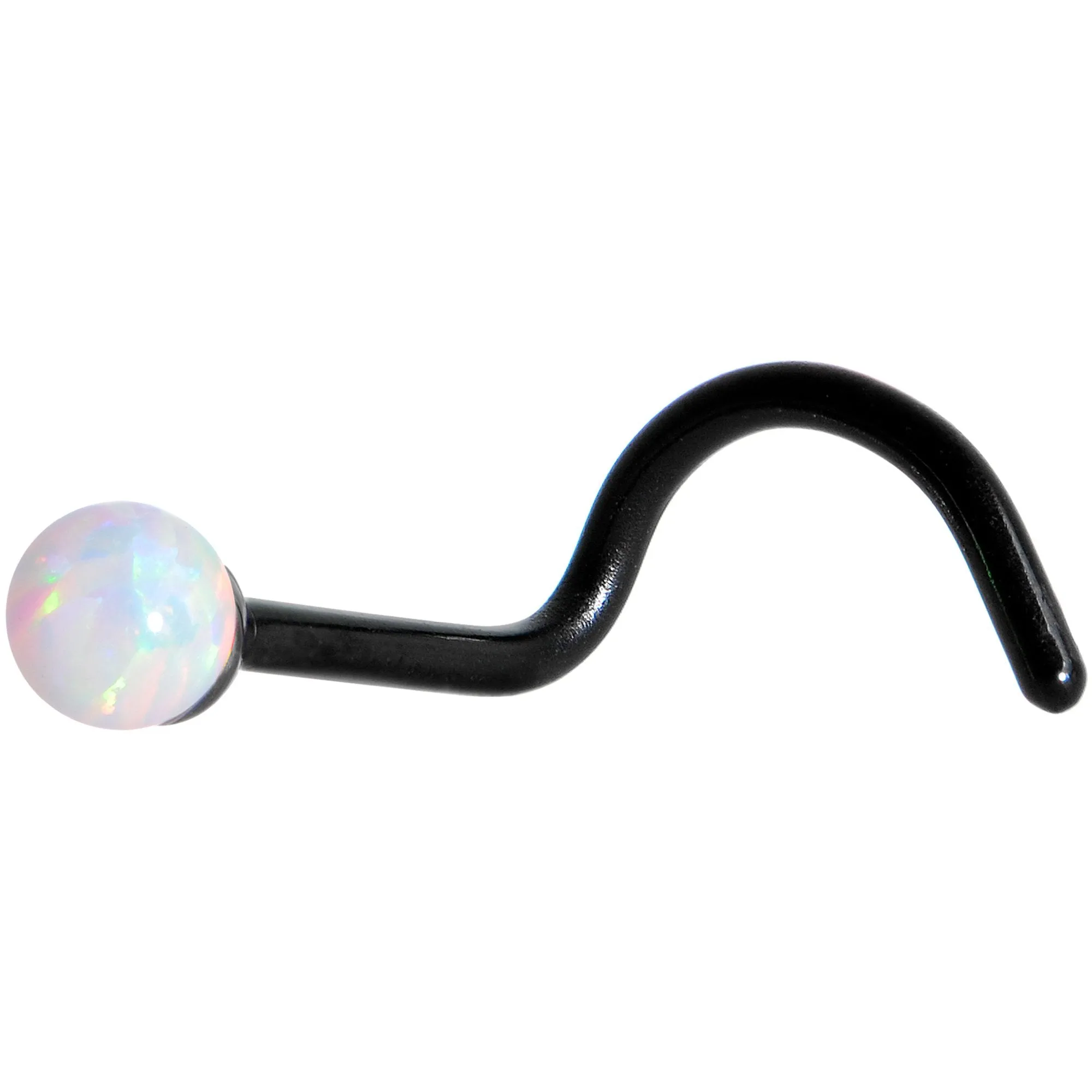 White 2.5mm Synthetic Opal Ball Anodized Left Nose Screw 4 Pack Set