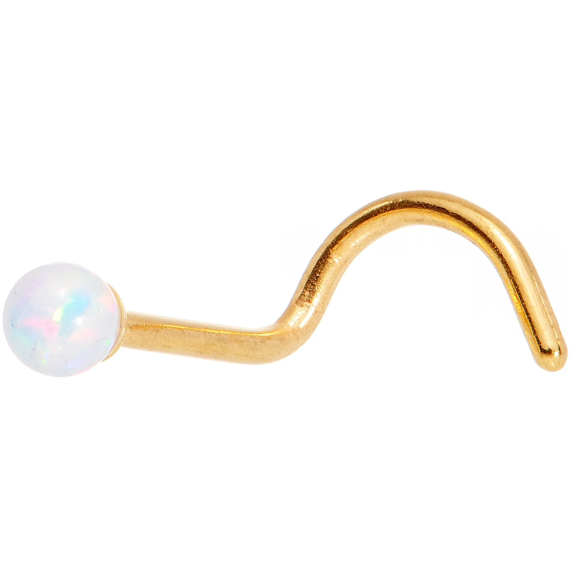 White 2.5mm Synthetic Opal Ball Anodized Left Nose Screw 4 Pack Set