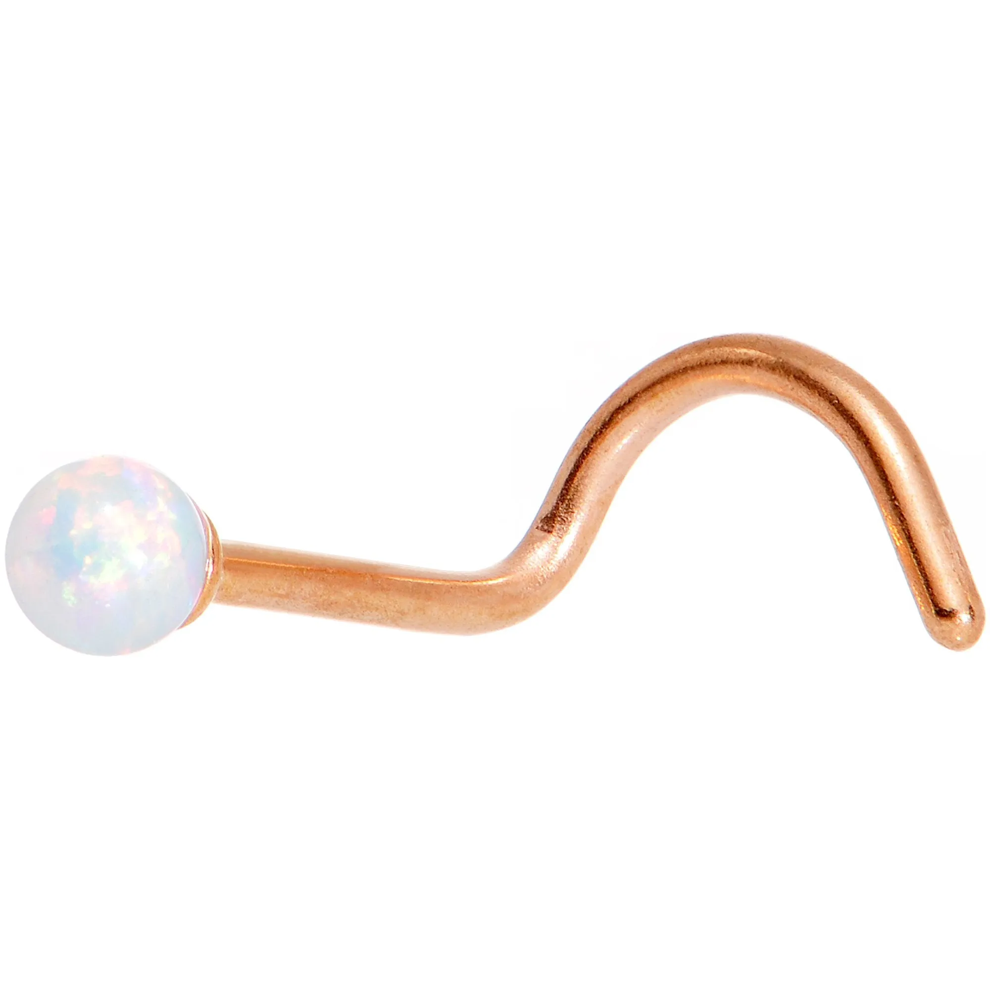 White 2.5mm Synthetic Opal Ball Anodized Left Nose Screw 4 Pack Set