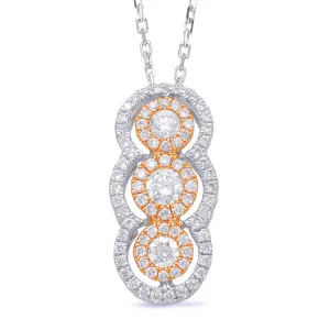 White & Rose Gold Diamond Pendant