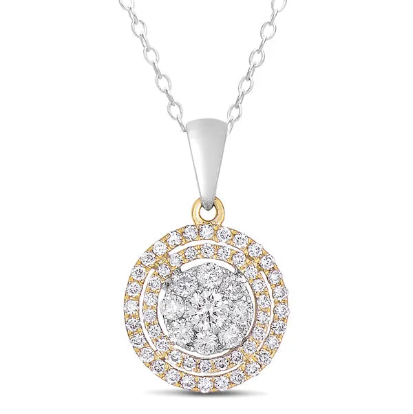 White & Yellow Gold Diamond Pendant