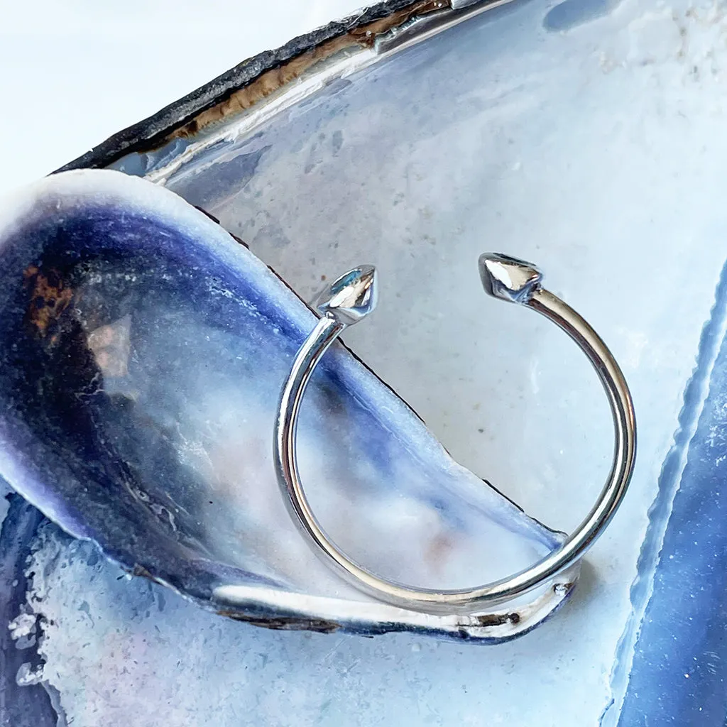 White Gold Open Double Bezel 2.5mm London Blue Topaz Stacking Ring