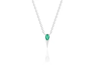 White Gold Pear-Shaped Emerald Necklace
