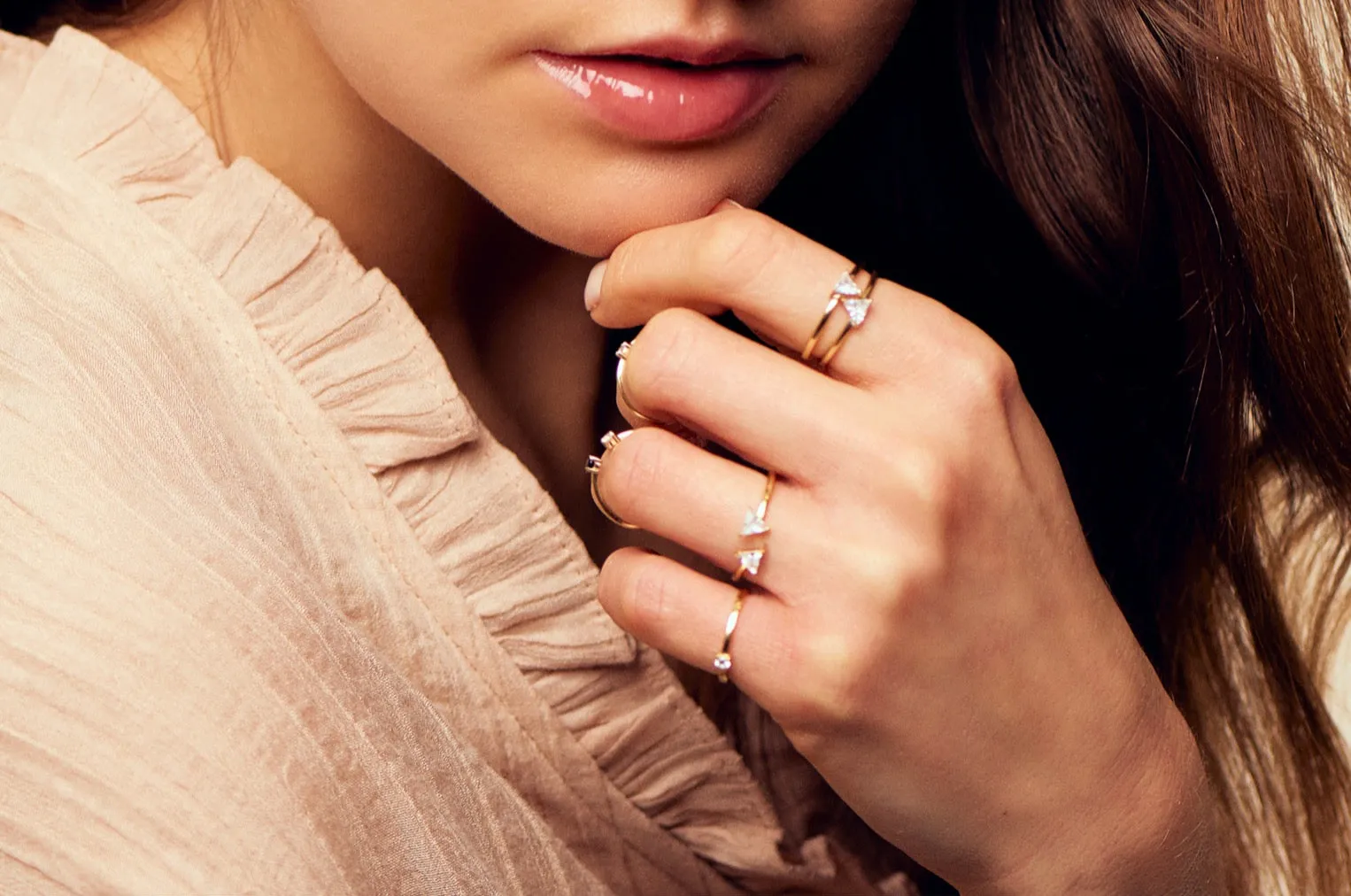 White Trillion Ring
