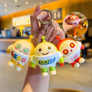 Wholesale Glow Robot Games Plastic Keychain JDC-KC-Zhiwu003