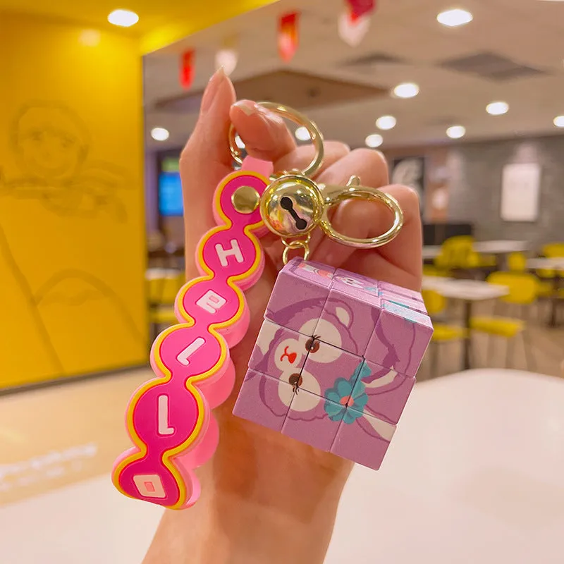 Wholesale Plastic Cartoon Mini Rubik's Cube Keychain JDC-KC-ShiM003