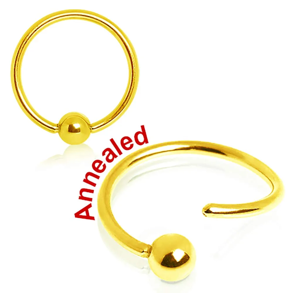 WILDKLASS Gold Plated One Side Fixed Captive Bead Ring