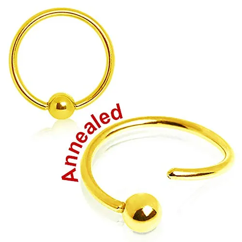 WILDKLASS Gold Plated One Side Fixed Captive Bead Ring