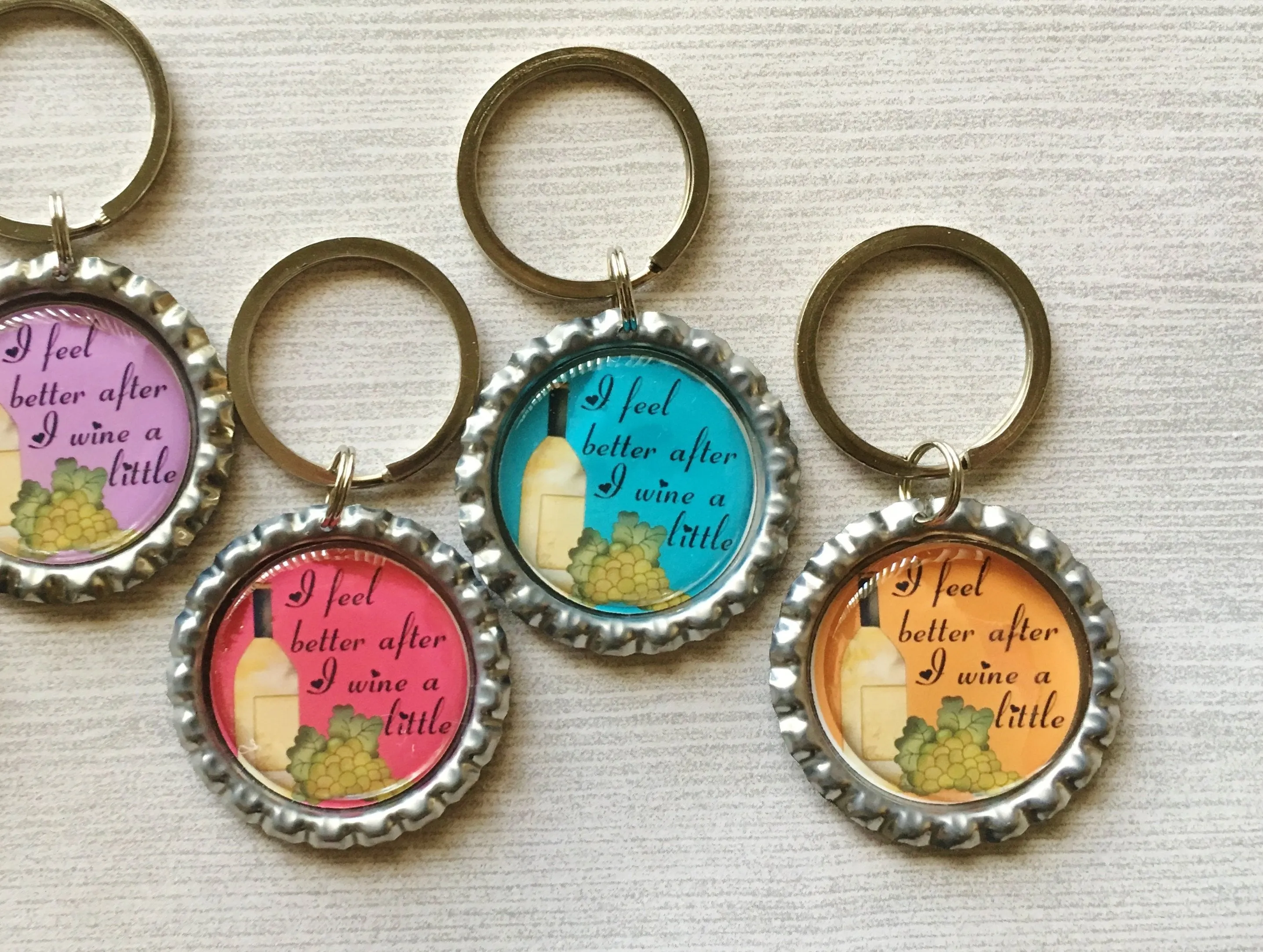 Wine Quotes / Phrases Keychains