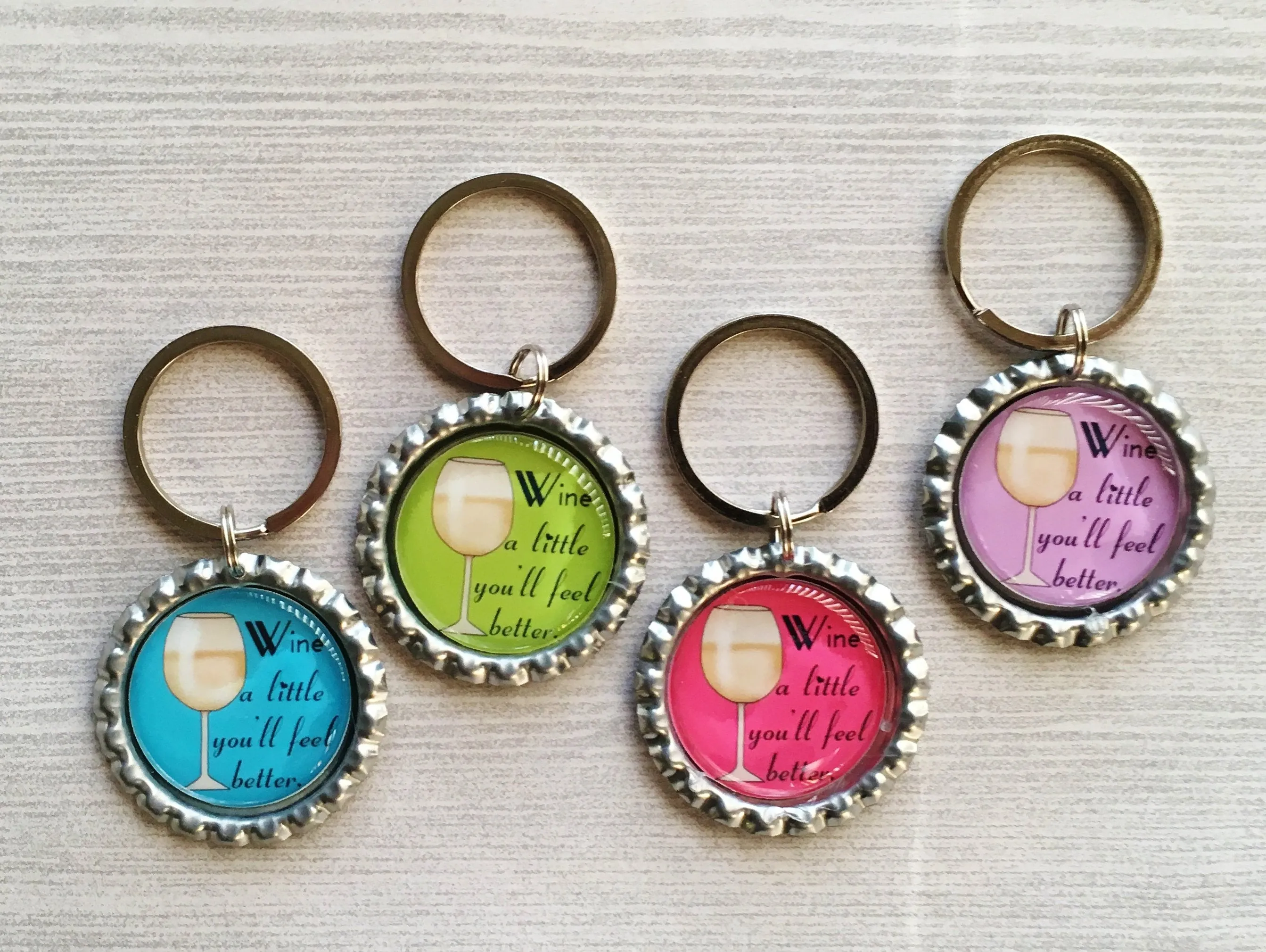 Wine Quotes / Phrases Keychains