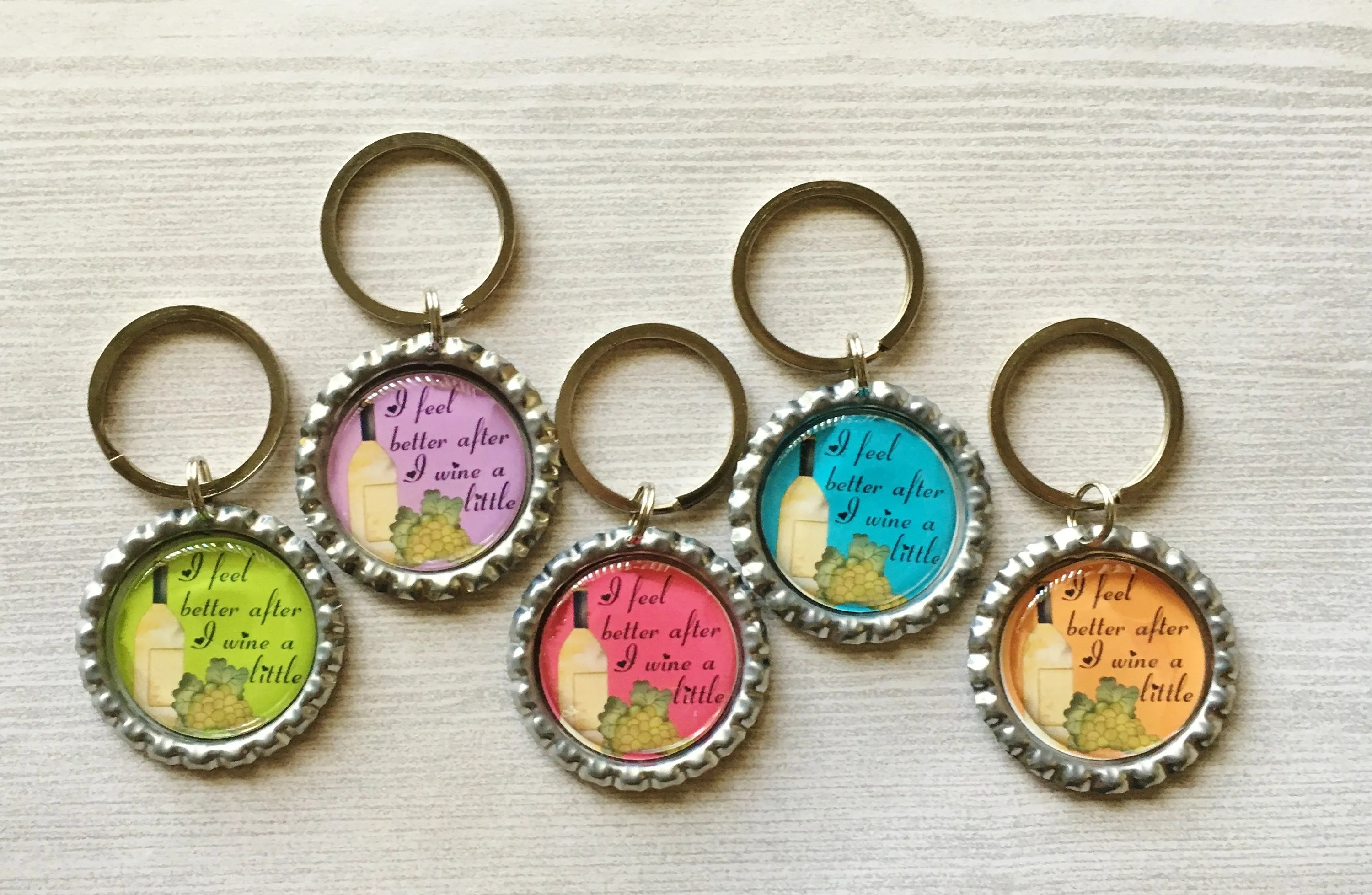 Wine Quotes / Phrases Keychains