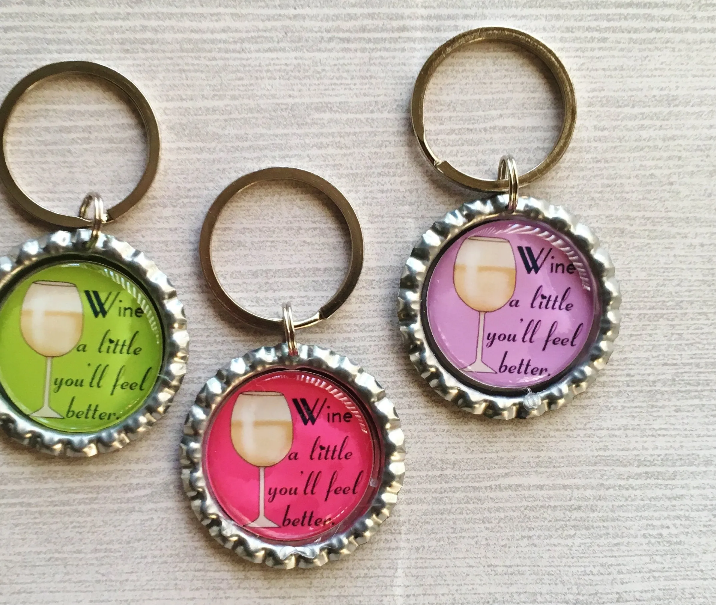 Wine Quotes / Phrases Keychains