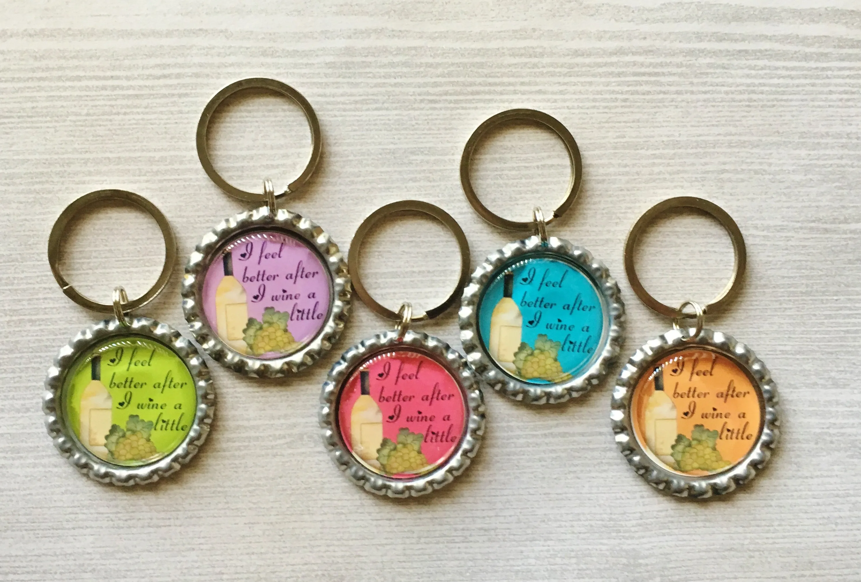 Wine Quotes / Phrases Keychains