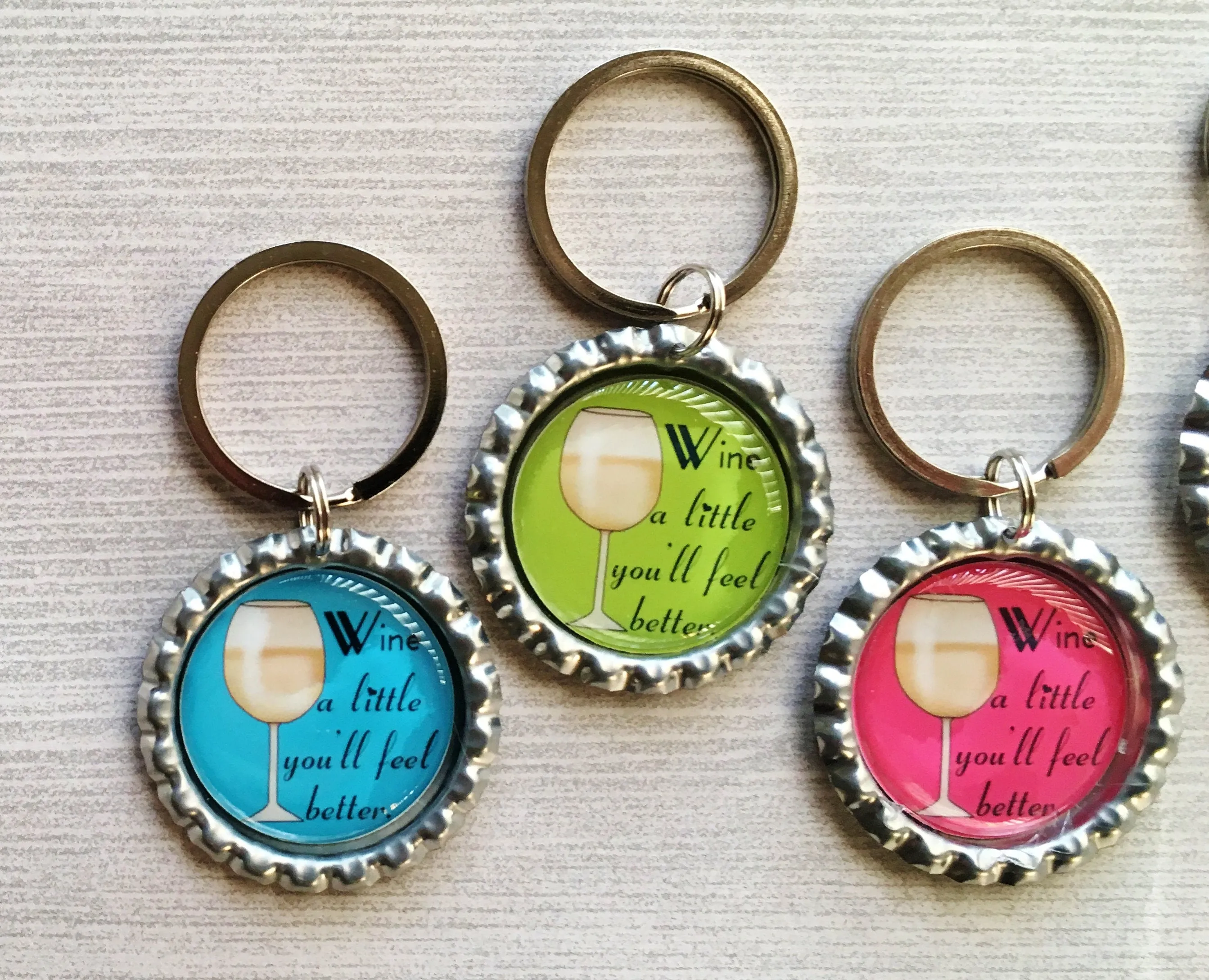 Wine Quotes / Phrases Keychains