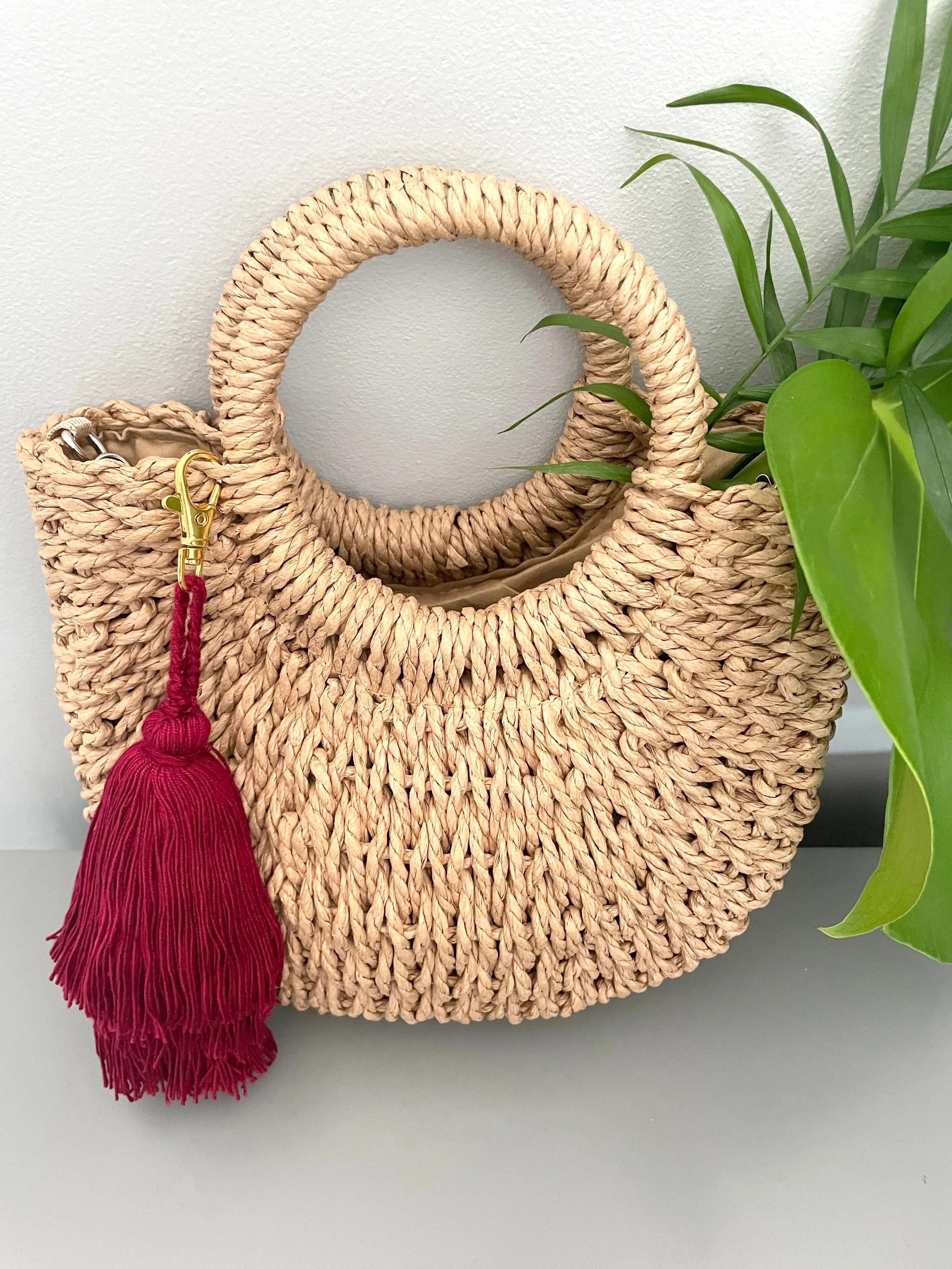 Wine Red Tassel Keychain Bag decoration