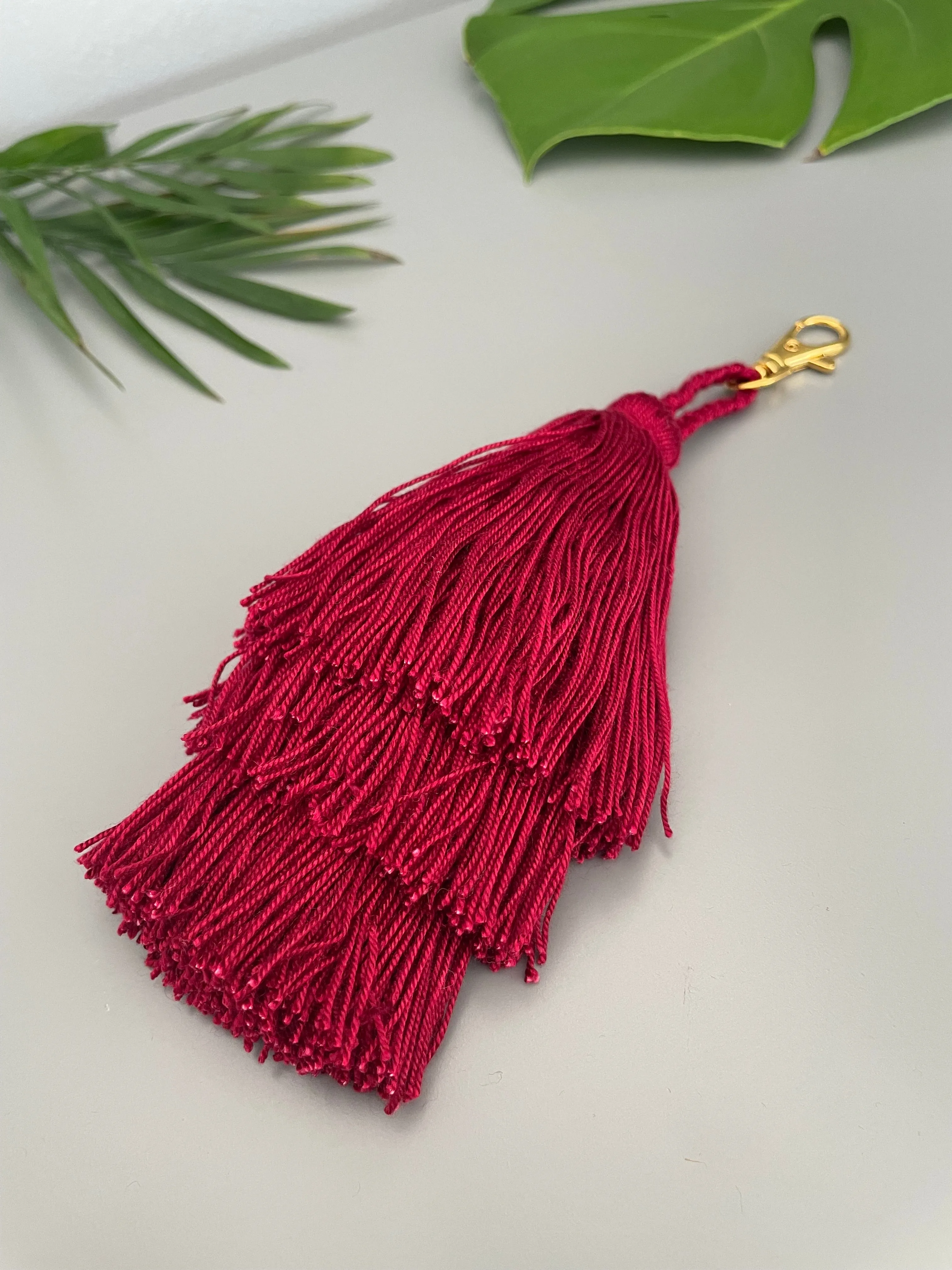 Wine Red Tassel Keychain Bag decoration