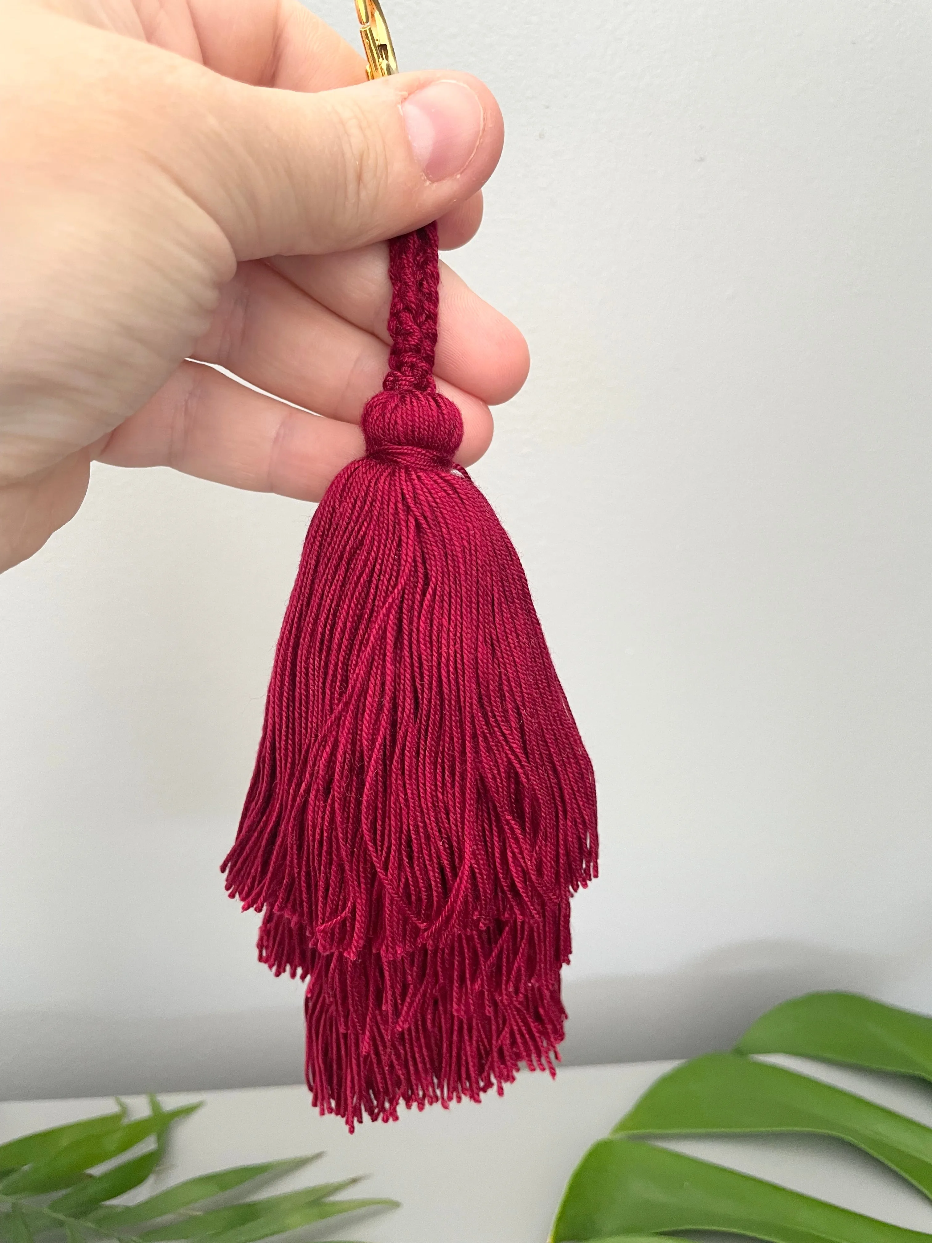 Wine Red Tassel Keychain Bag decoration