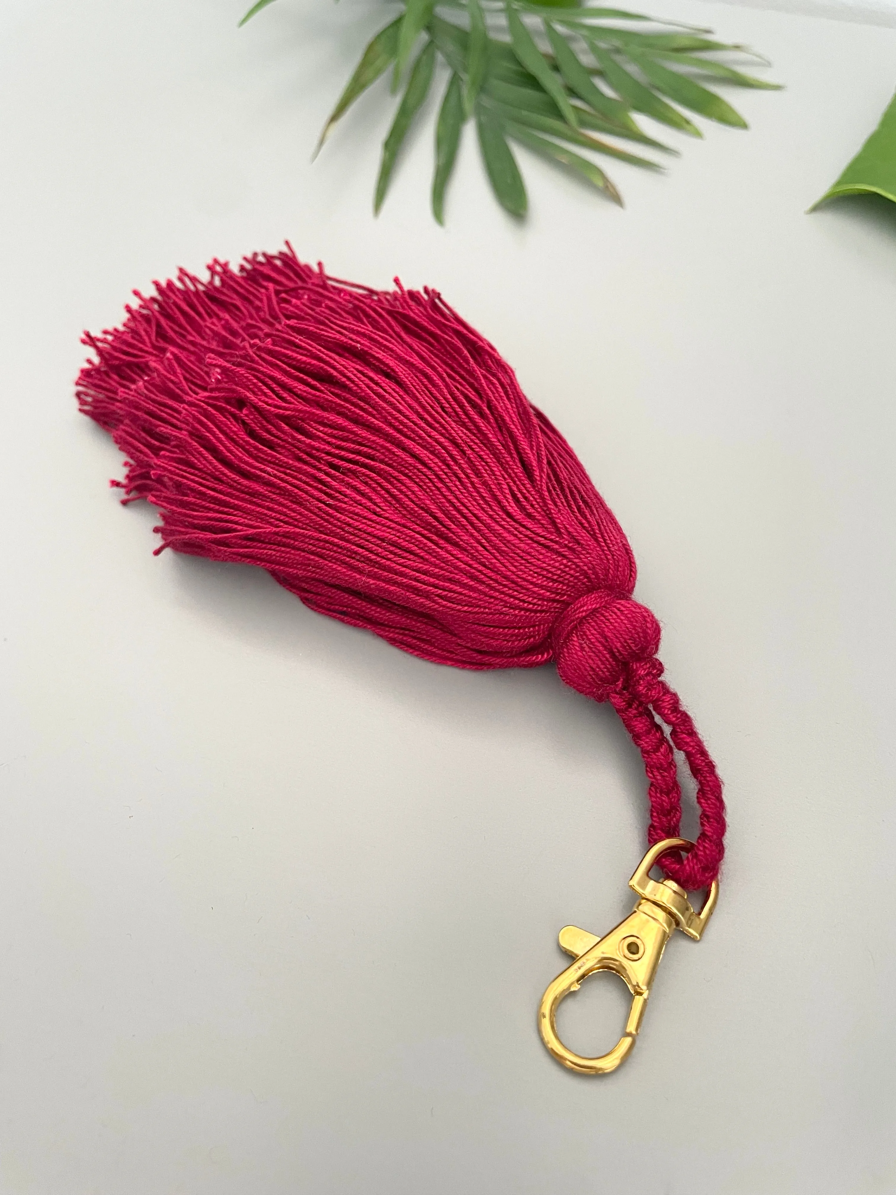 Wine Red Tassel Keychain Bag decoration