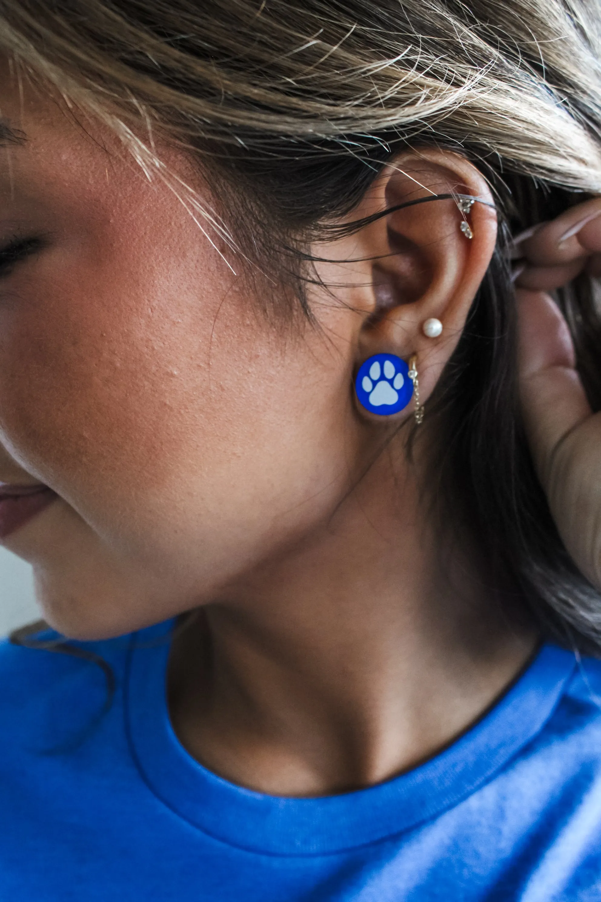Winning Game Earrings • Blue/White