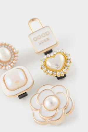 Women 5-Piece Gold Slipper Ornament
