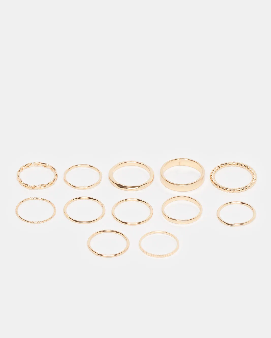Women Gold Embellished Ring Set (Pack of 12)