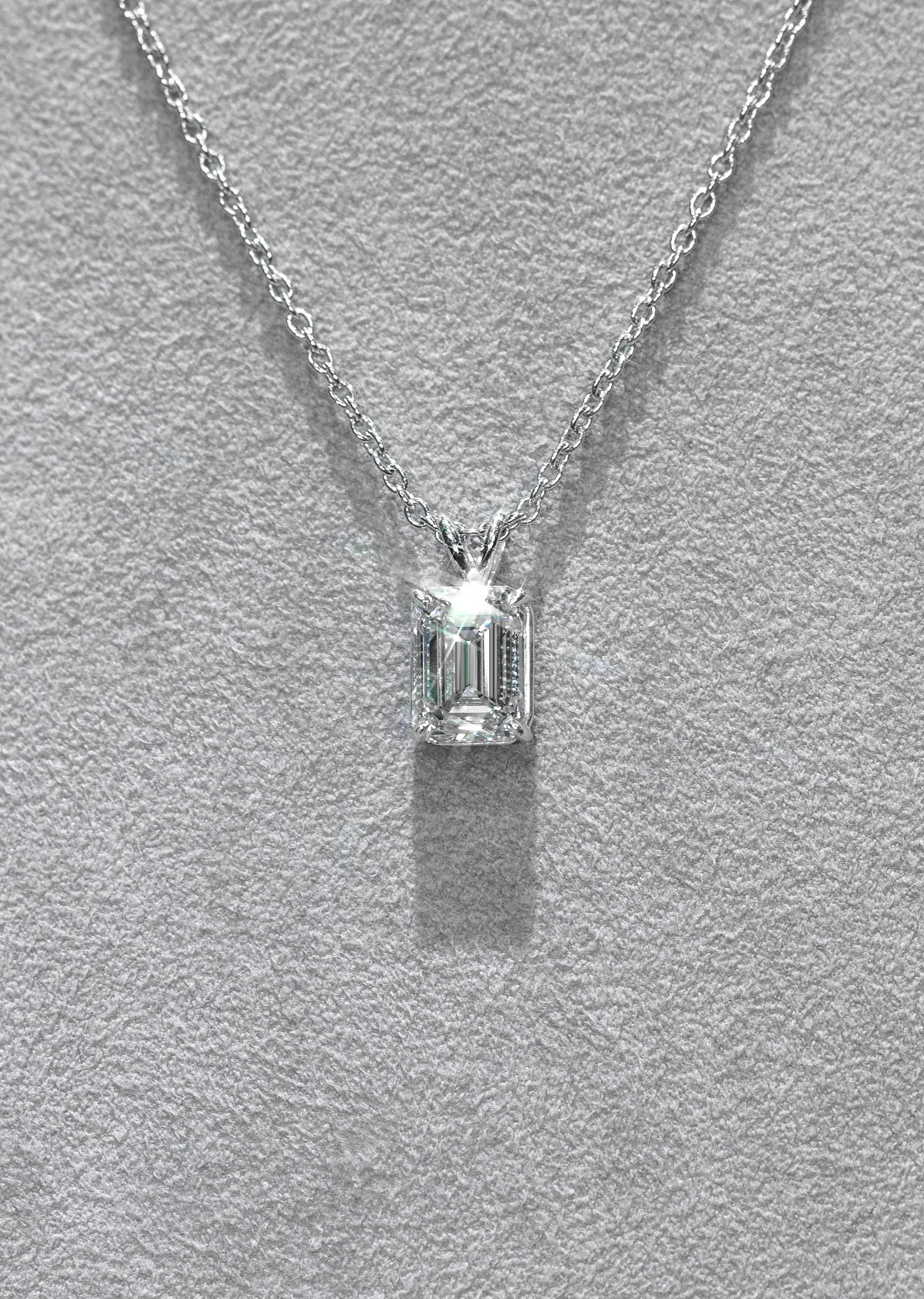Women Jewelry - Diamond Necklace For Women | Lab Grown Emerald Diamond Solitaire Pendant