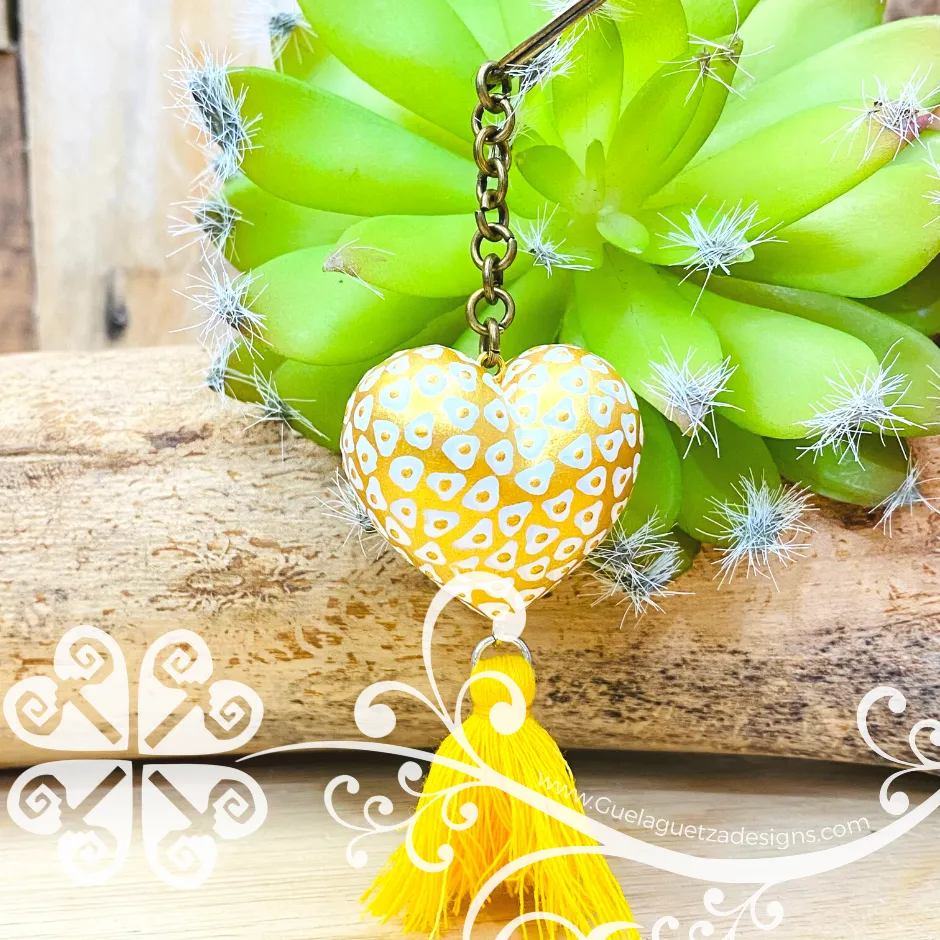 Wood Heart Keychain