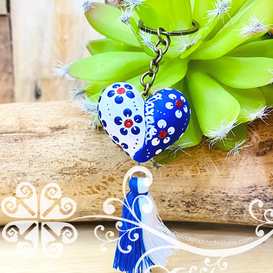 Wood Heart Keychain