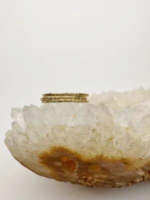 Woodgrain Texture Hammered Stacking Rings | Set of 3