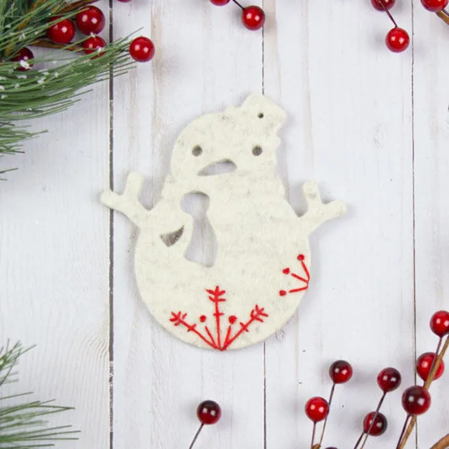 Wool Felt Charm - Snowman